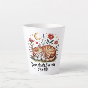 Grow Plants Pet Cats Love Life Cute Gardening Latte Mug