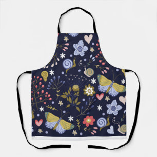 Grow Positive Flowers And Butterfly Colourful Apron