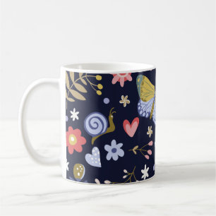 Grow Positive Flowers And Butterfly Colourful  Coffee Mug