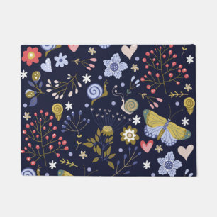 Grow Positive Flowers And Butterfly Colourful   Doormat