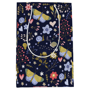 Grow Positive Flowers And Butterfly Colourful Medium Gift Bag