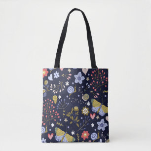 Grow Positive Flowers And Butterfly Colourful Tote Bag