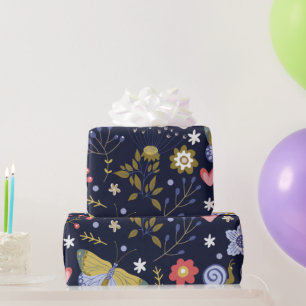 Grow Positive Flowers And Butterfly Colourful Wrapping Paper