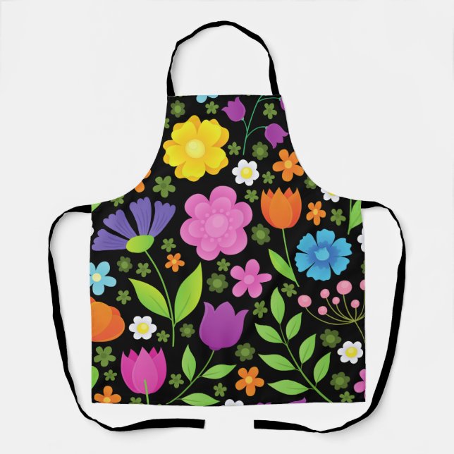 Grow Positive Flowers Colourful    Apron (Front)