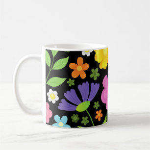 Grow Positive Flowers Colourful Coffee Mug