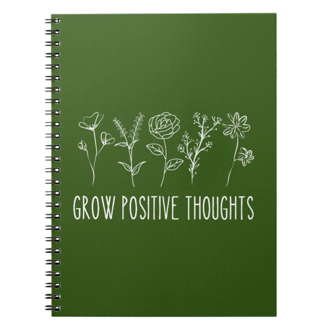 Grow Positive Thoughts Aesthetic Notebook (Front)