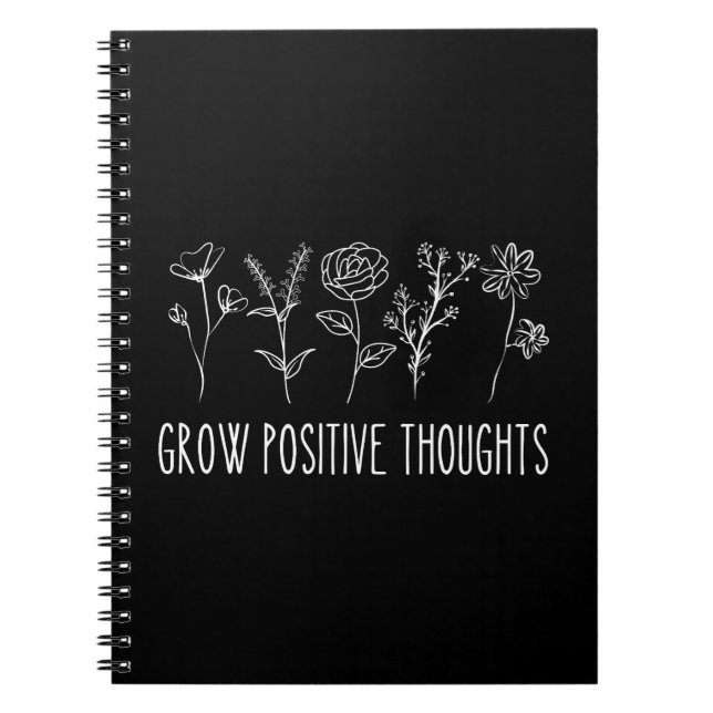 Grow Positive Thoughts Aesthetic Notebook (Front)