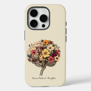 Grow Positive Thoughts Brain Floral Style T-Shirt iPhone 16 Pro Case