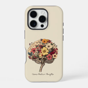 Grow Positive Thoughts Brain Floral Style T-Shirt iPhone 16 Pro Case