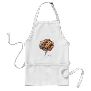 Grow Positive Thoughts Brain Floral Style T-Shirt Standard Apron