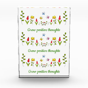 Grow positive thoughts flowers photo block