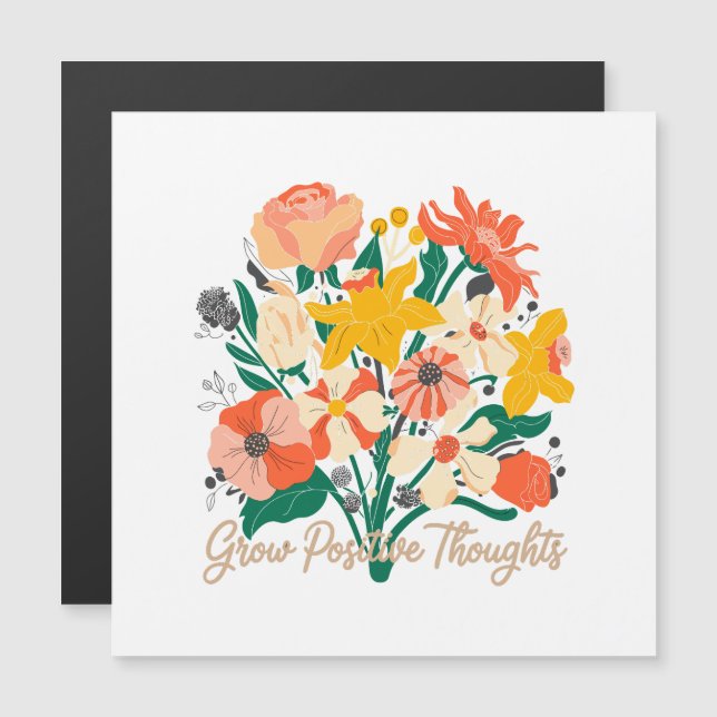 Grow Positive Thoughts – Inspirational Floral (9) (Front/Back)