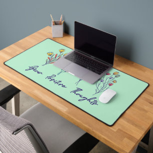 Grow Positive Thoughts Wildflower Floral Plant Desk Mat