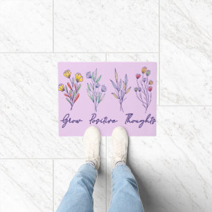 Grow Positive Thoughts Wildflower Floral Plant Doormat