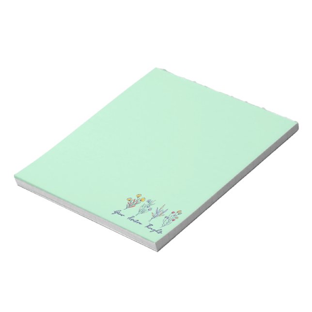 Grow Positive Thoughts Wildflower Floral Plant  Notepad (Rotated)