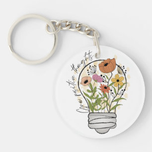 Grow positive thoughts Wildflowers Inspirational Key Ring