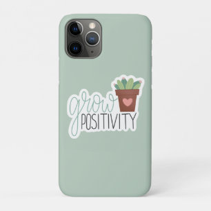 Grow Positivity - Inspirational Calligraphy Design iPhone 11 Pro Case