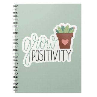 Grow Positivity - Inspirational Calligraphy Design Notebook