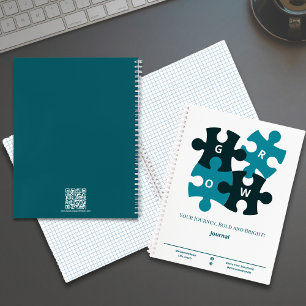 Grow Puzzle Bold and Bright Teal Life Coach Notebook