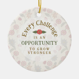 "Grow Stronger" Affirmation Ceramic Ornament