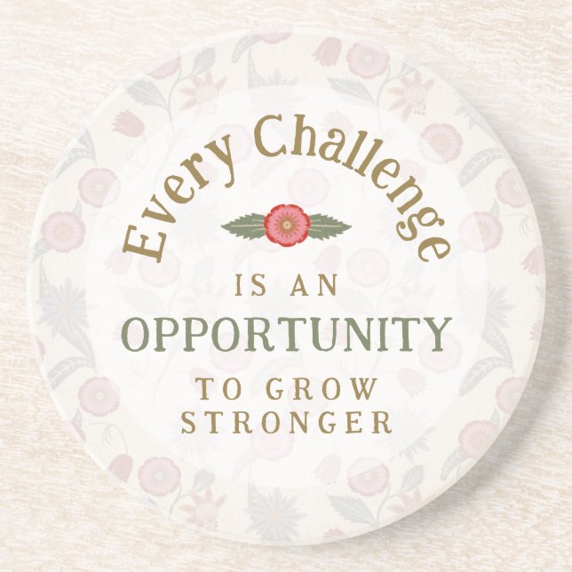 "Grow Stronger" Affirmation Coaster (Front)