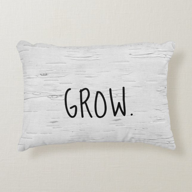 GROW Text On Birch Tree  Accent Pillow (Front)