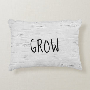 GROW Text On Birch Tree Accent Pillow