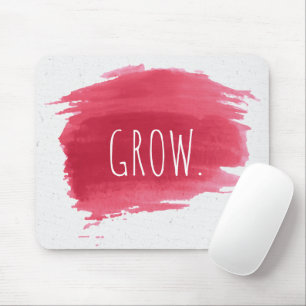 GROW Text On Red Paint Mouse Pad