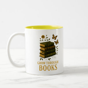 Grow Through Books Nature Book Art Two-Tone Coffee Mug