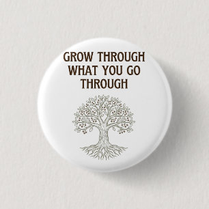Grow Through Resilience Tree of Life Art 3 Cm Round Badge