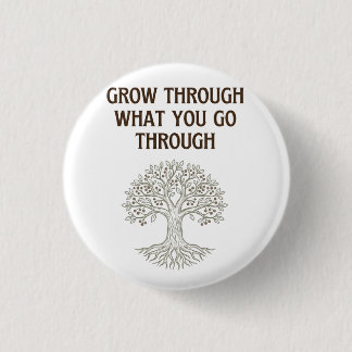 Grow Through Resilience Tree of Life Art 3 Cm Round Badge