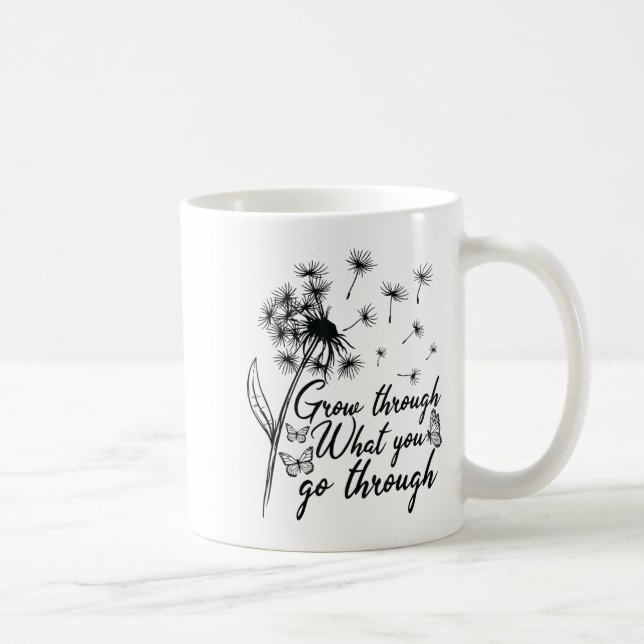 Grow Through What You Go Through Insrational Motiv Coffee Mug (Right)