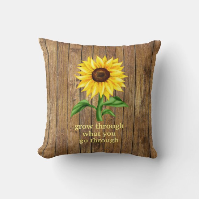 Grow Through What You Go Through Motivational Cushion (Front)