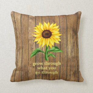Grow Through What You Go Through Motivational Cushion