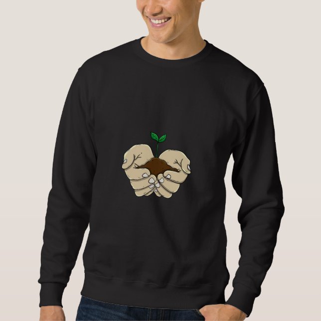 Grow Tree Nature   Environment Earth Day Gnome Wom Sweatshirt (Front)
