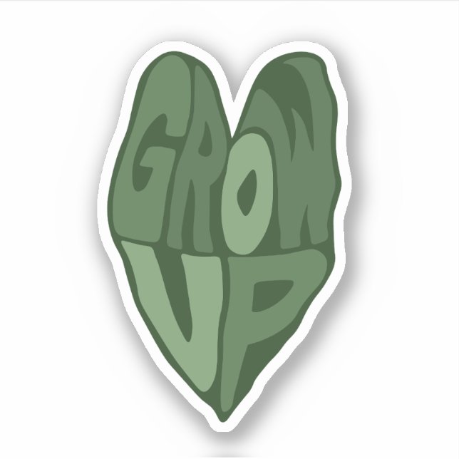 Grow Up Funny Plant Sticker (Front)