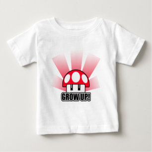 Grow Up Red Mushroom Powerup Baby T-Shirt