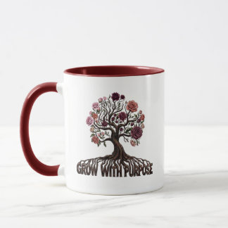Grow With Purpose Floral Tree Two-Tone Coffee Mug