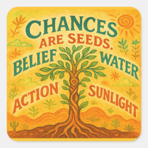 Grow Your Goals Square Sticker