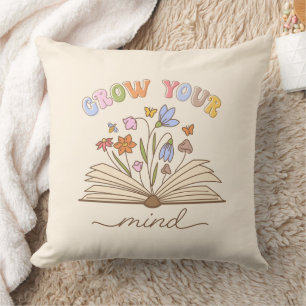 Grow Your Mind Book Lover Reading is Love Cushion