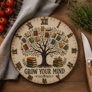 Grow Your Mind Book  Reading Teacher Gift Cutting Board