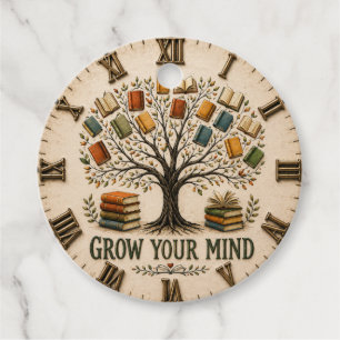 Grow Your Mind Book Reading Teacher Gift Favour Tags