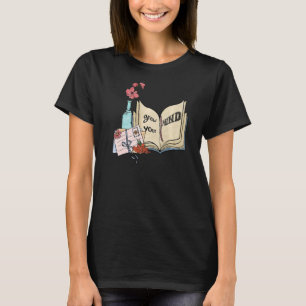 Grow Your Mind Floral Bookworm Book   Reading T-Shirt