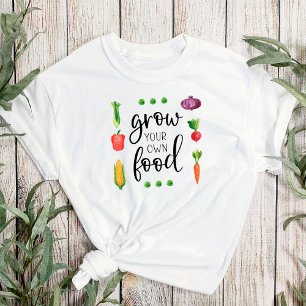 Grow Your Own Food Watercolor Gardener Vegetables T-Shirt