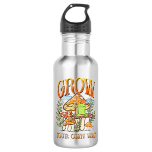 "Grow Your Own Way"   Meditating Frog & Mushroom 532 Ml Water Bottle