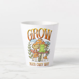 "Grow Your Own Way" Meditating Frog & Mushroom Latte Mug
