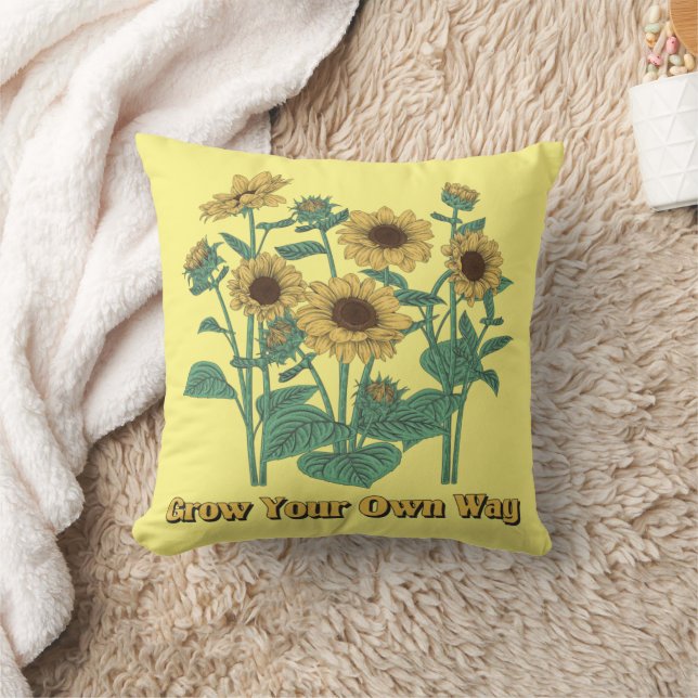 Grow your own way sunflowers  cushion (Blanket)