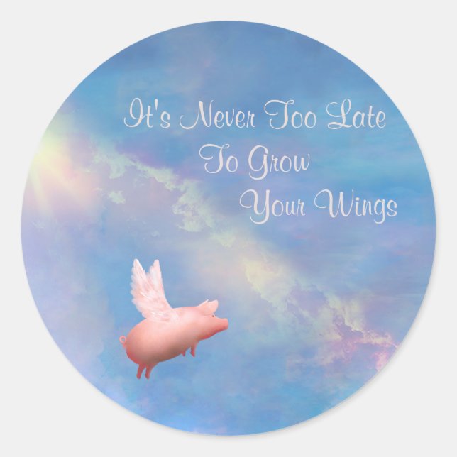 Grow Your Wings Classic Round Sticker (Front)