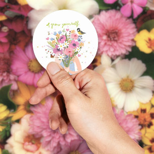 “Grow Yourself” Circle Sticker