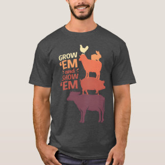 Growhem And Showhem Funny Livestock Show retro T-Shirt